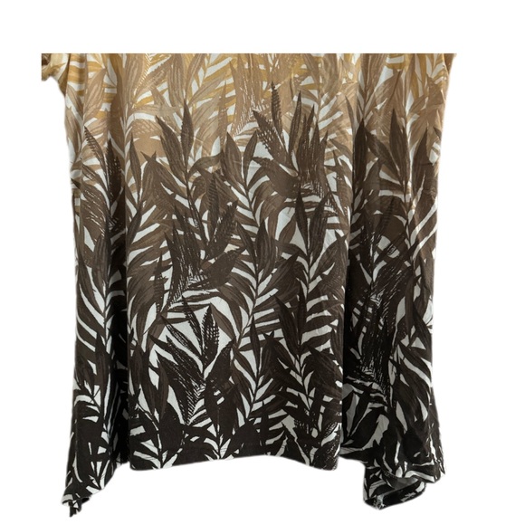 Ruby Rd top size XL. Ombré leaf design beading, hankie hem, short sleeves EUC - Picture 5 of 10